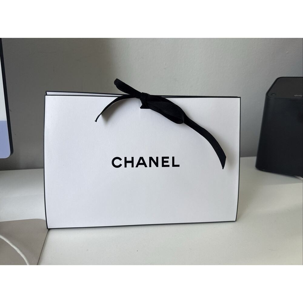 Authentic Chanel Origami Gift Box Paper Bag Packaging 11”x7”x4”